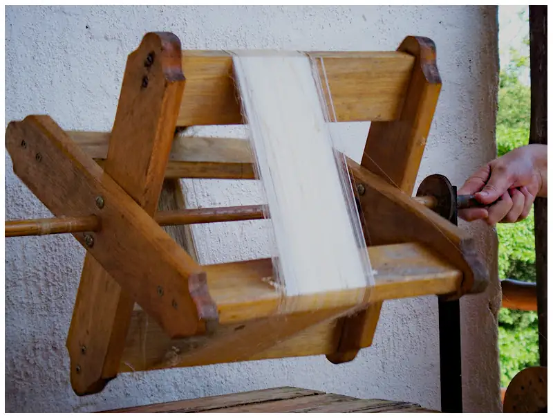 Silk farm, weaving